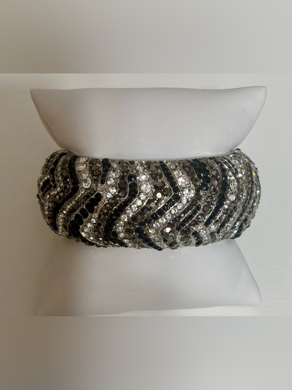 Bold Crystal-Embellished Bangle Bracelet